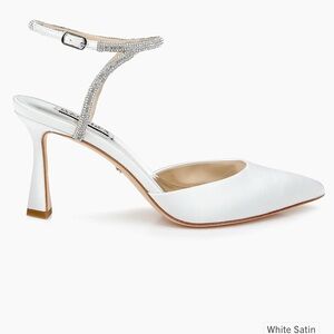 Badgley Mischka Kamilah White Satin Heels